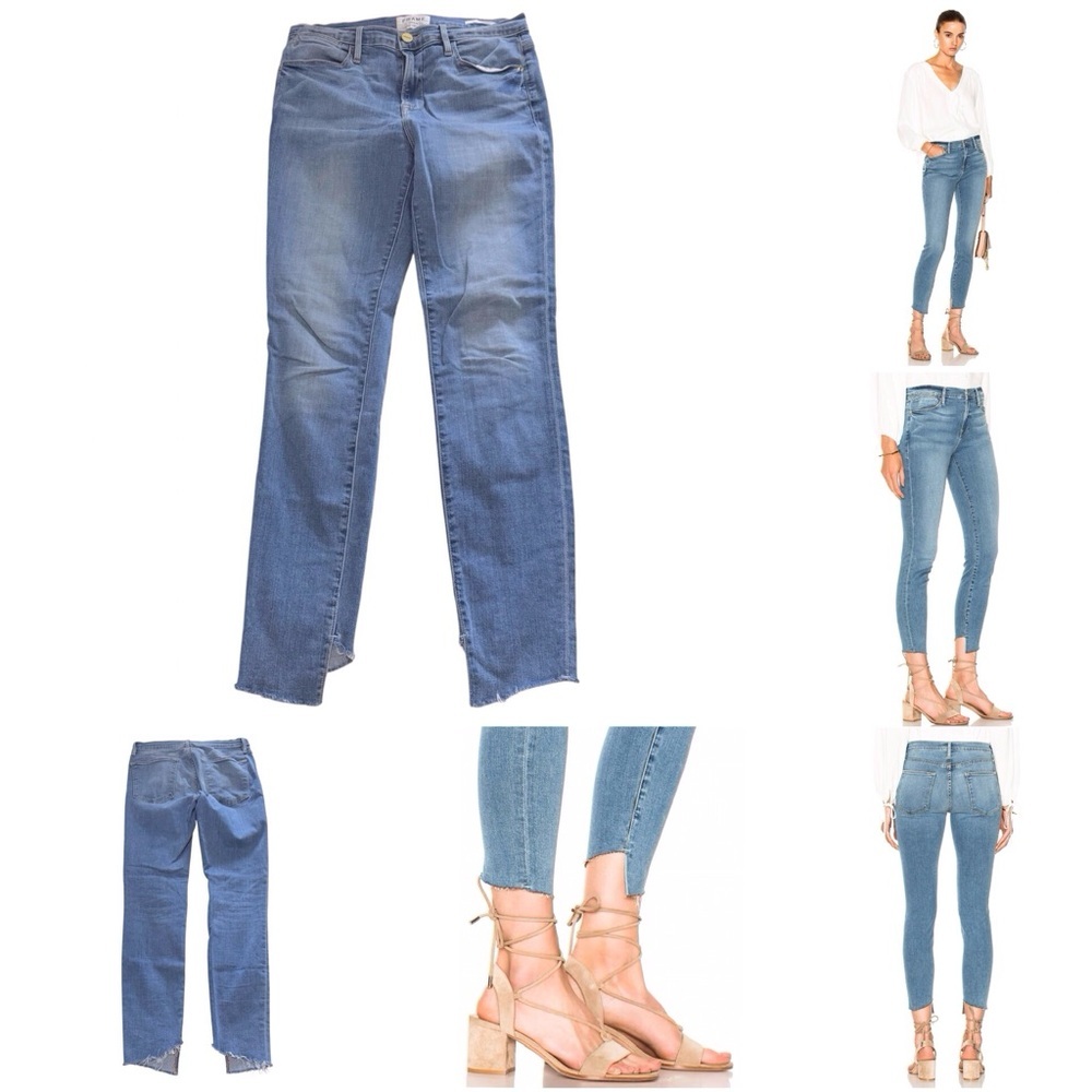 Frame Denim Le High Skinny Cascade Hem Bennett Size 28 - Picture 1 of 11